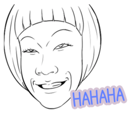 Funny face sticker(Female) vol.4 sticker #3397390