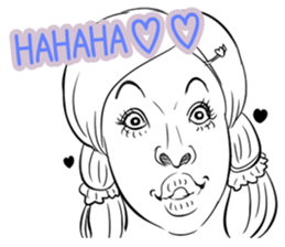 Funny face sticker(Female) vol.4 sticker #3397391