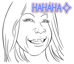 Funny face sticker(Female) vol.4 sticker #3397393