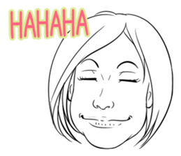 Funny face sticker(Female) vol.4 sticker #3397394