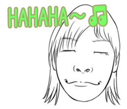 Funny face sticker(Female) vol.4 sticker #3397401