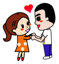 Lovey-dovey couple life sticker #3397891
