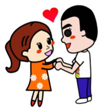 Lovey-dovey couple life sticker #3397891