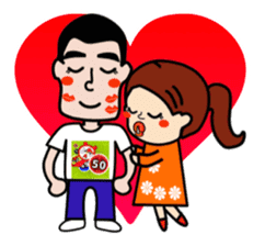 Lovey-dovey couple life sticker #3397892