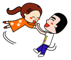 Lovey-dovey couple life sticker #3397895