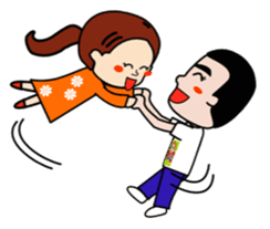 Lovey-dovey couple life sticker #3397895