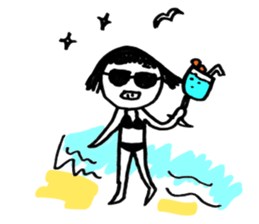 Magic marker girl sticker #3401959