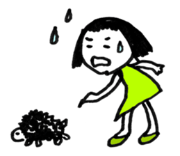 Magic marker girl sticker #3401964