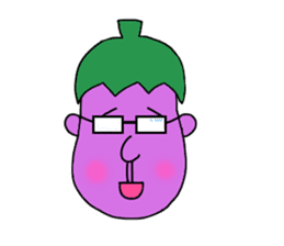 Eggplant face sticker #3403296