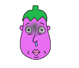 Eggplant face sticker #3403312