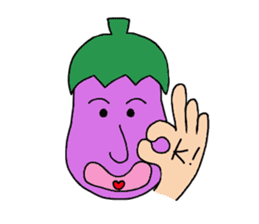 Eggplant face sticker #3403324