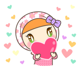 Cheerful Girl and rabbit sticker #3405453