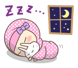 Cheerful Girl and rabbit sticker #3405455