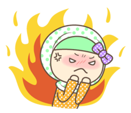 Cheerful Girl and rabbit sticker #3405458