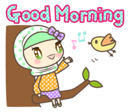 Cheerful Girl and rabbit sticker #3405465