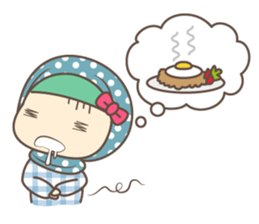 Cheerful Girl and rabbit sticker #3405471