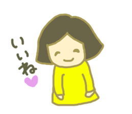 girl with bobbed hair sticker #3406254