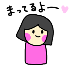 girl with bobbed hair sticker #3406258