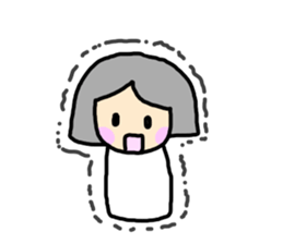 girl with bobbed hair sticker #3406283