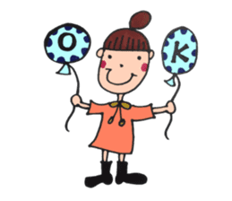 Balloon and girls sticker #3409052