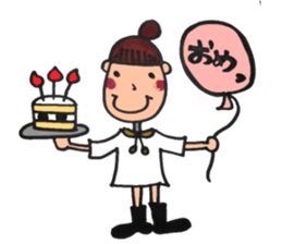 Balloon and girls sticker #3409059