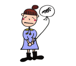 Balloon and girls sticker #3409068