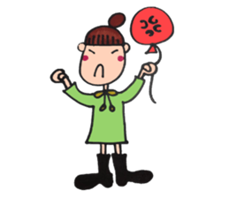 Balloon and girls sticker #3409083