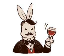 Willful daily life of gentlemanly rabbit sticker #3411370
