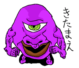 The one-eyed purple alien "Menchos" sticker #3416471