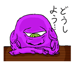 The one-eyed purple alien "Menchos" sticker #3416486