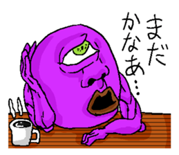 The one-eyed purple alien "Menchos" sticker #3416490