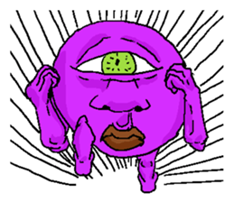 The one-eyed purple alien "Menchos" sticker #3416495
