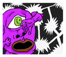 The one-eyed purple alien "Menchos" sticker #3416497