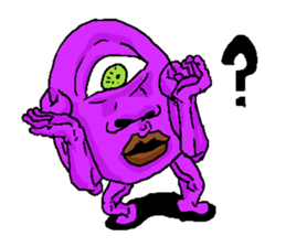 The one-eyed purple alien "Menchos" sticker #3416504