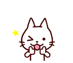 White kitty sticker #3419316