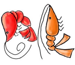 Boiled shrimp and co. sticker #3422981