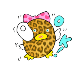 Duck of leopard pattern sticker #3423516