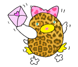 Duck of leopard pattern sticker #3423520