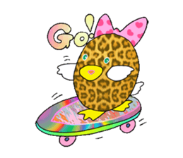 Duck of leopard pattern sticker #3423540