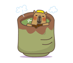 Capytan of capybara sticker #3426547