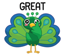 Green Peacock sticker #3431557