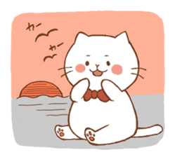 white cat, outing version sticker #3436756