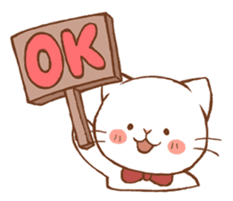 white cat, outing version sticker #3436768