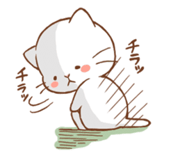 white cat, outing version sticker #3436790