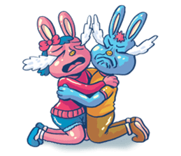 Brain Guy & Heart Girl by PUCK sticker #3440868