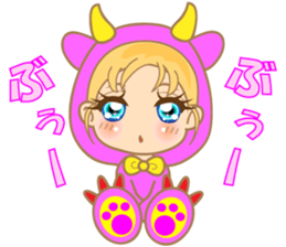 cute girl.40pattern costumes sticker #3441157