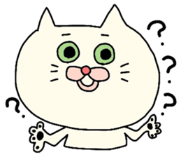 Cute white cat. sticker #3441930