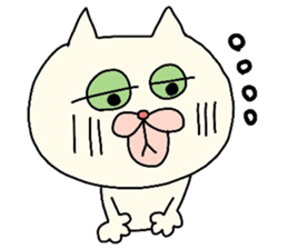 Cute white cat. sticker #3441944