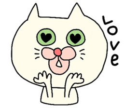 Cute white cat. sticker #3441945
