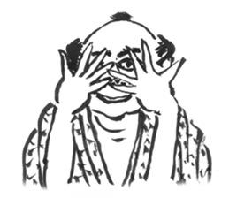 Edo people's hundred faces sticker #3445326